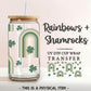 Saint Patrick's Day UV DTF Libbey 16oz Cup Wrap Sticker, Ready to Apply, No Heat, Permanent Adhesive, Waterproof, Glass Can, Lucky Shamrocks