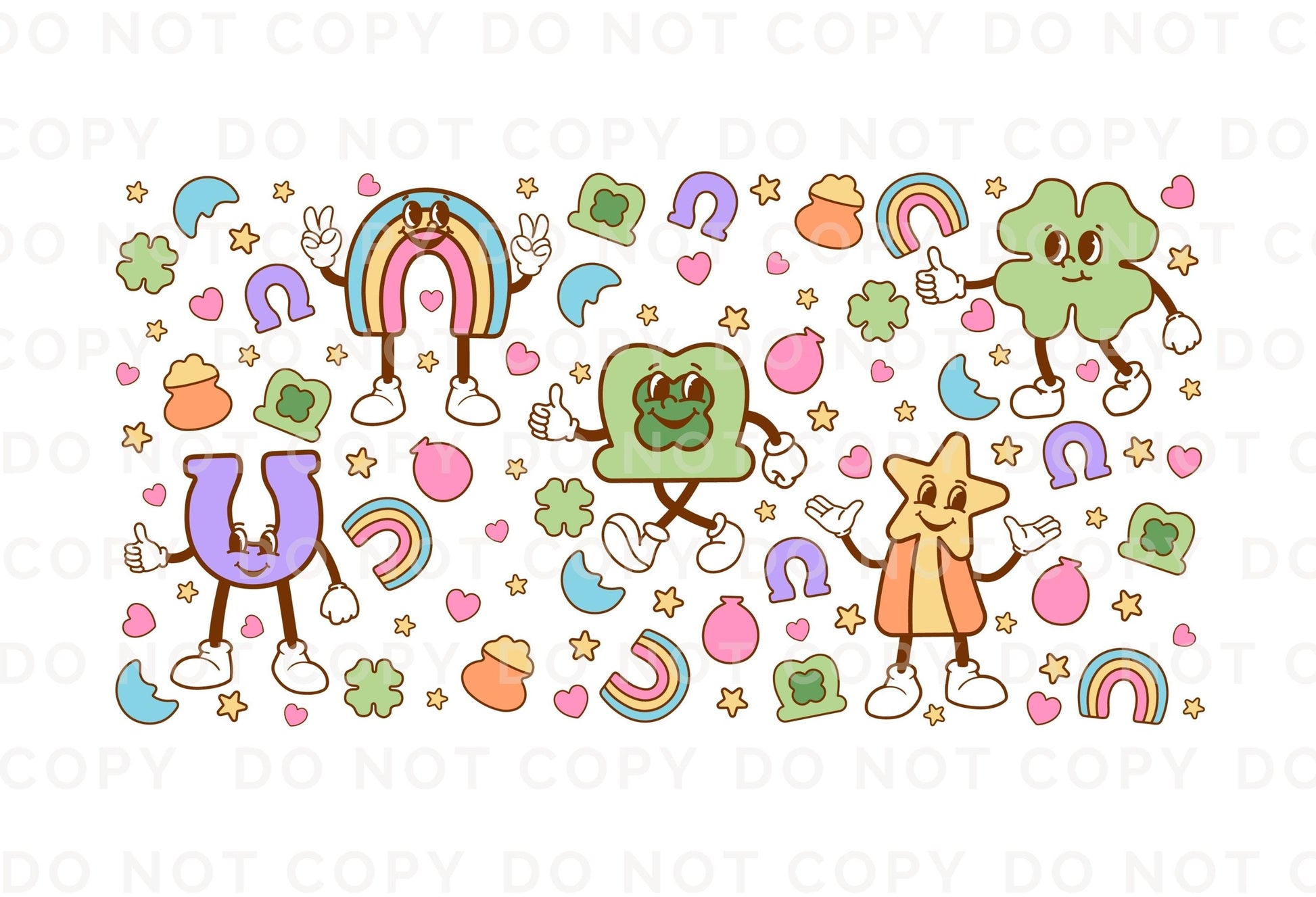 Saint Patrick's Day UV DTF Libbey 16oz Cup Wrap Sticker, Ready to Apply, No Heat, Permanent Adhesive, Waterproof, Glass Can, Cuties