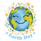 Earth Day DTF Transfers, Ready to Press, T-shirt Transfers, Heat Transfer, Direct to Film, Retro, Mother Nature, Flower, Save The Earth