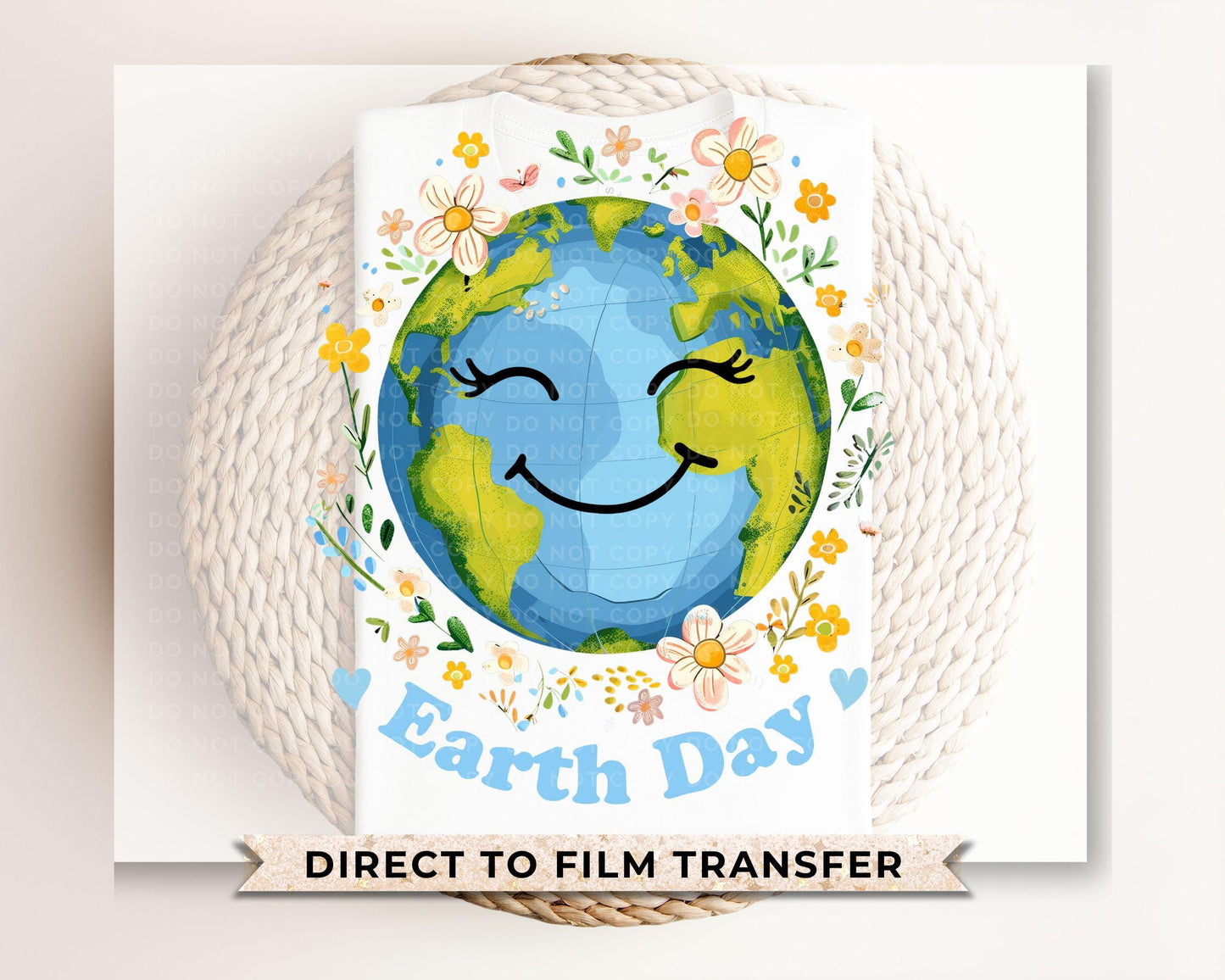 Earth Day DTF Transfers, Ready to Press, T-shirt Transfers, Heat Transfer, Direct to Film, Retro, Mother Nature, Flower, Save The Earth