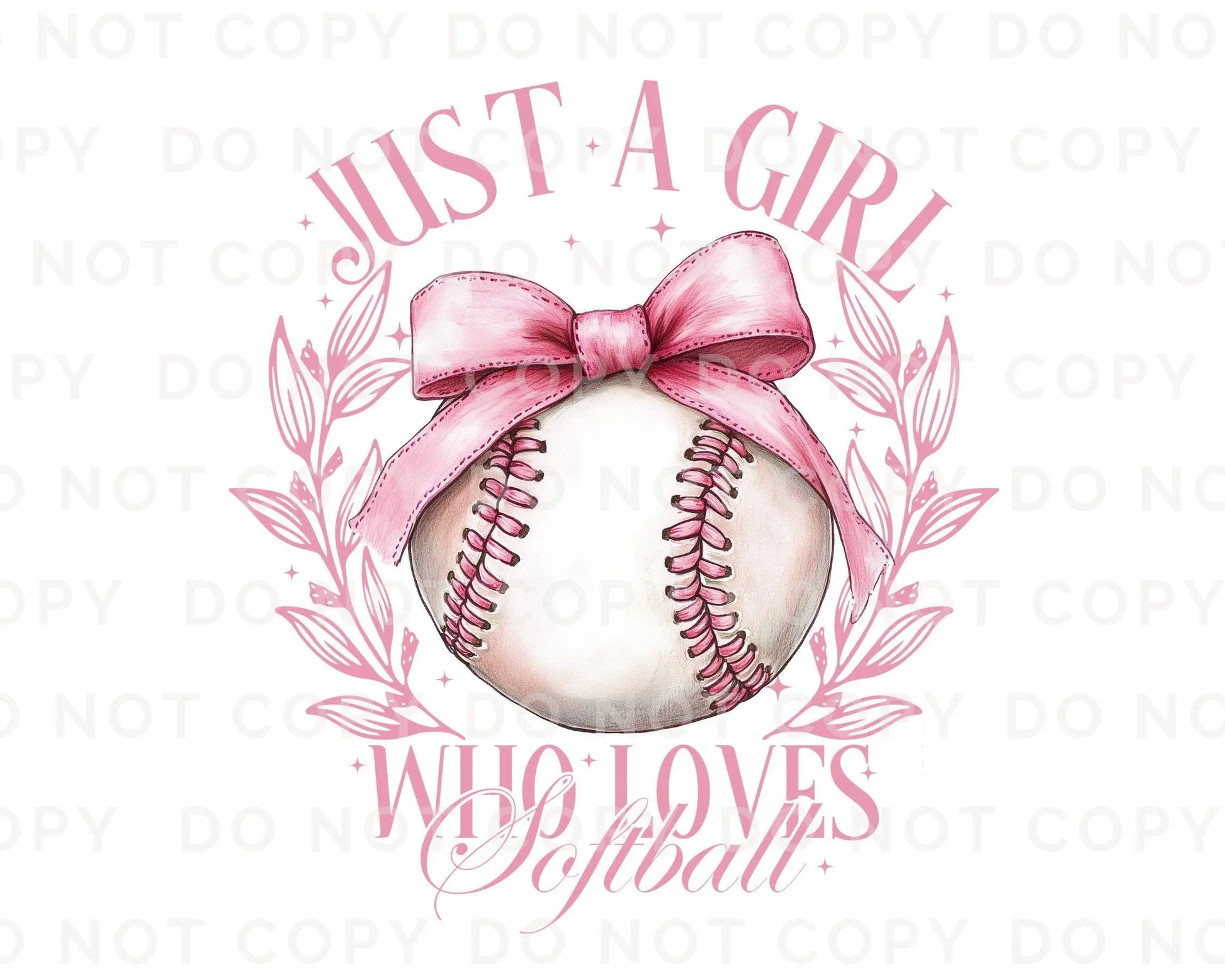 Softball DTF Transfers, Ready to Press, T-shirt Transfers, Heat Transfer, Direct to Film, Sports, Softball, Girlie, Softball Coquette Bow