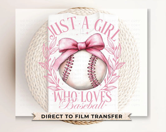 Baseball DTF Transfers, Ready to Press, T-shirt Transfers, Heat Transfer, Direct to Film, Sports Mom Apparel, Girlie, Baseball Coquette Bow