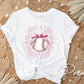 Baseball DTF Transfers, Ready to Press, T-shirt Transfers, Heat Transfer, Direct to Film, Sports Mom Apparel, Girlie, Baseball Coquette Bow