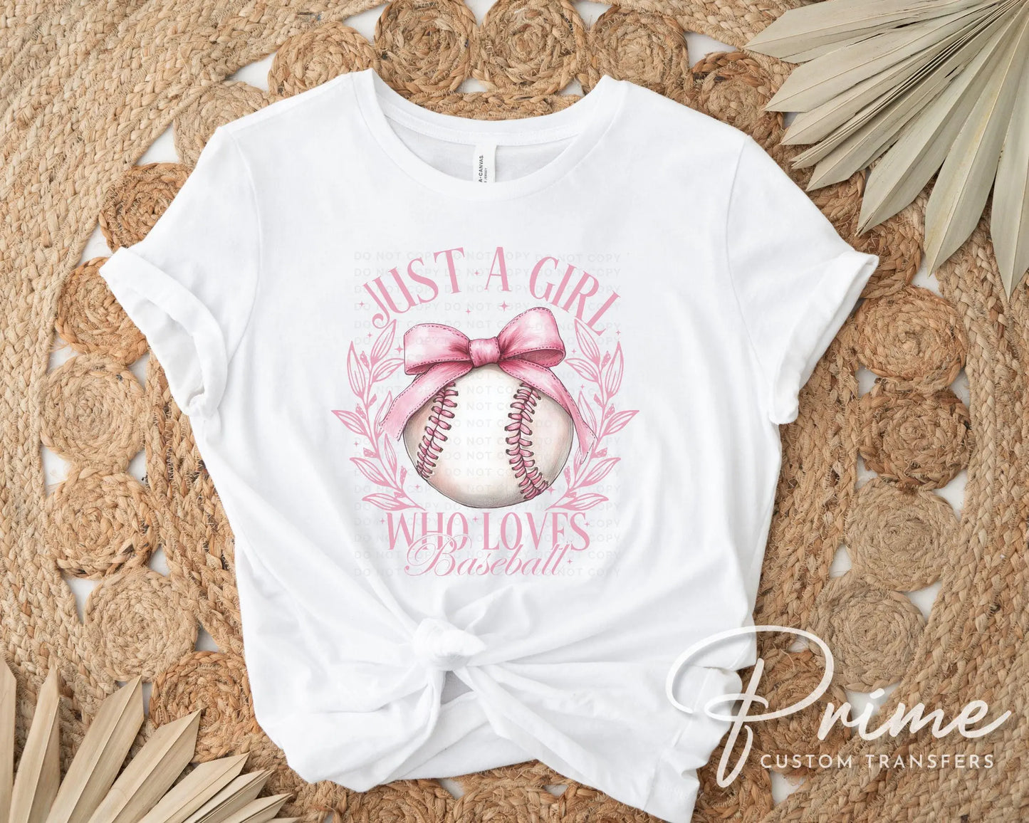 Baseball DTF Transfers, Ready to Press, T-shirt Transfers, Heat Transfer, Direct to Film, Sports Mom Apparel, Girlie, Baseball Coquette Bow
