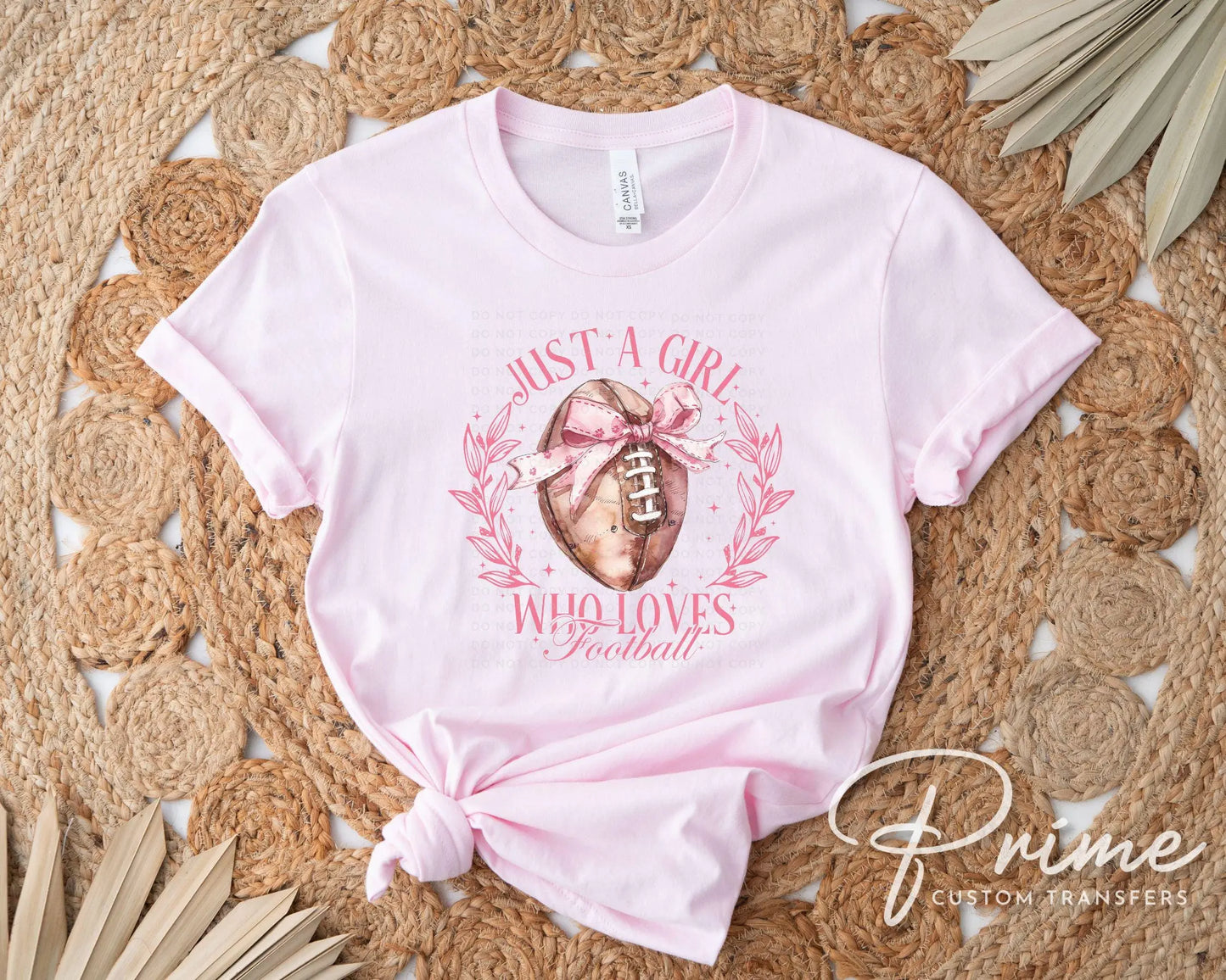 Football DTF Transfers, Ready to Press, T-shirt Transfers, Heat Transfer, Direct to Film, Sports Mom, Game Day, Coquette Football Pink Bow