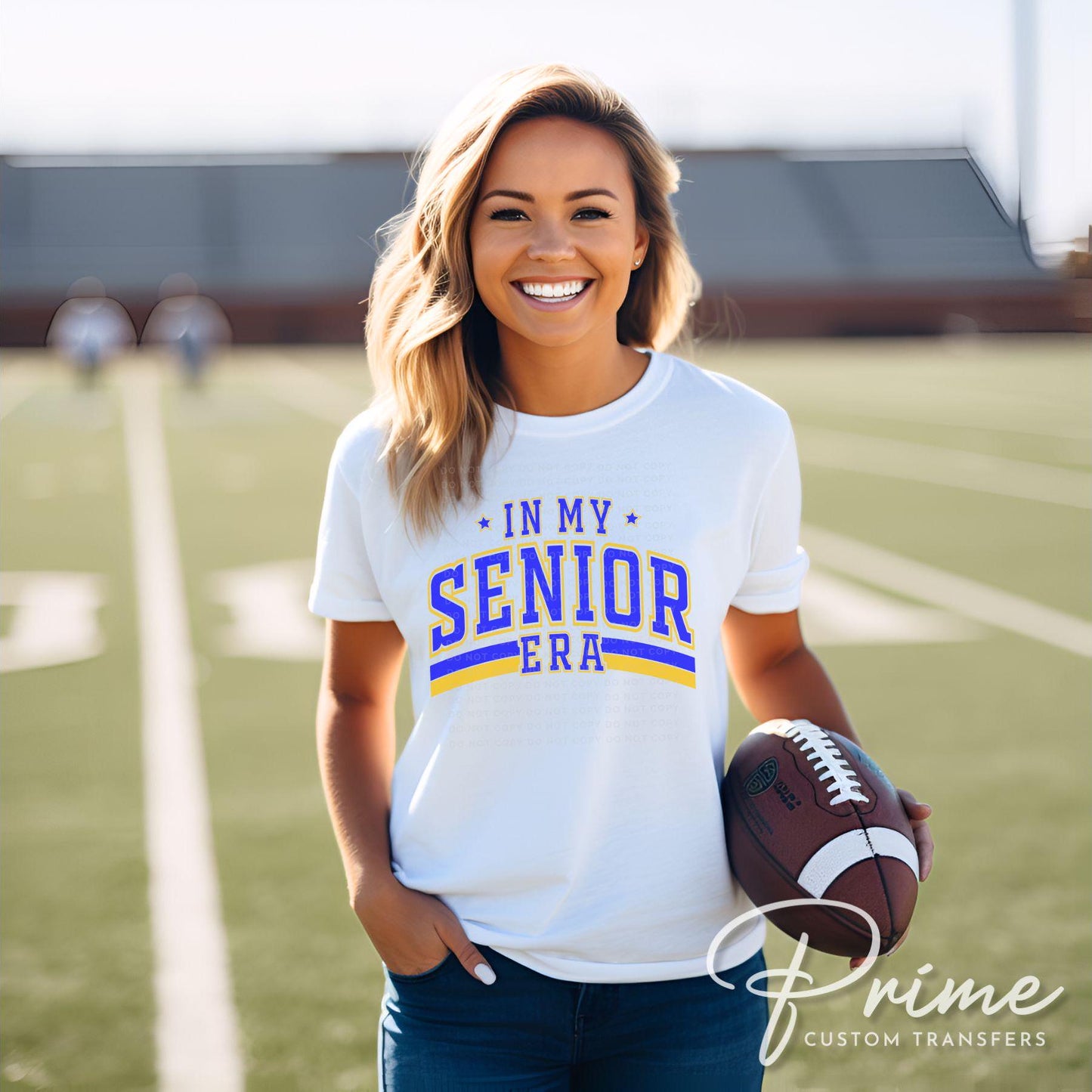 School DTF Transfer, Ready to Press, T-shirt Transfer, Direct to Film, High School Graduation, Senior Class 2025, Senior Era Blue and Yellow