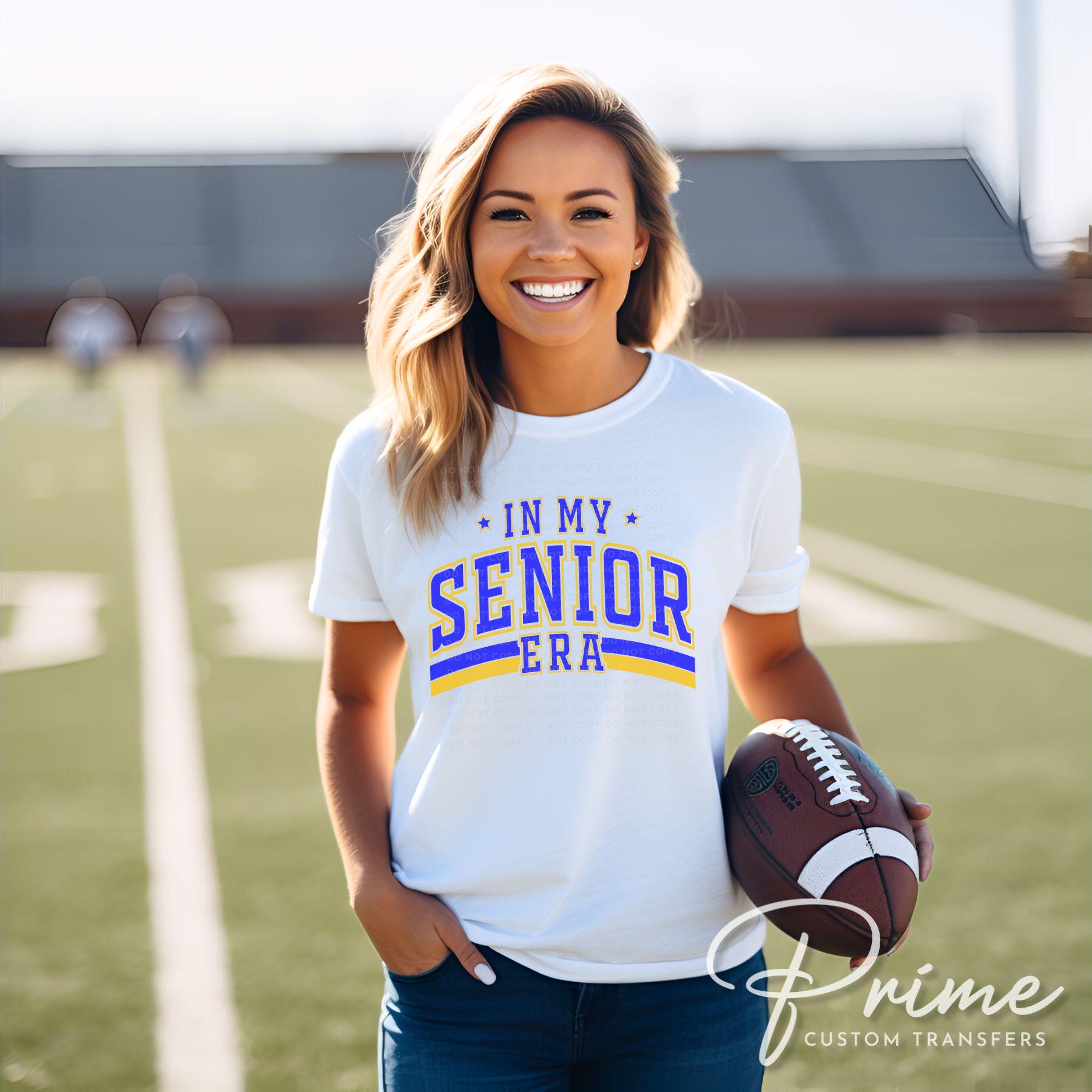 School DTF Transfer, Ready to Press, T-shirt Transfer, Direct to Film, High School Graduation, Senior Class 2025, Senior Era Blue and Yellow