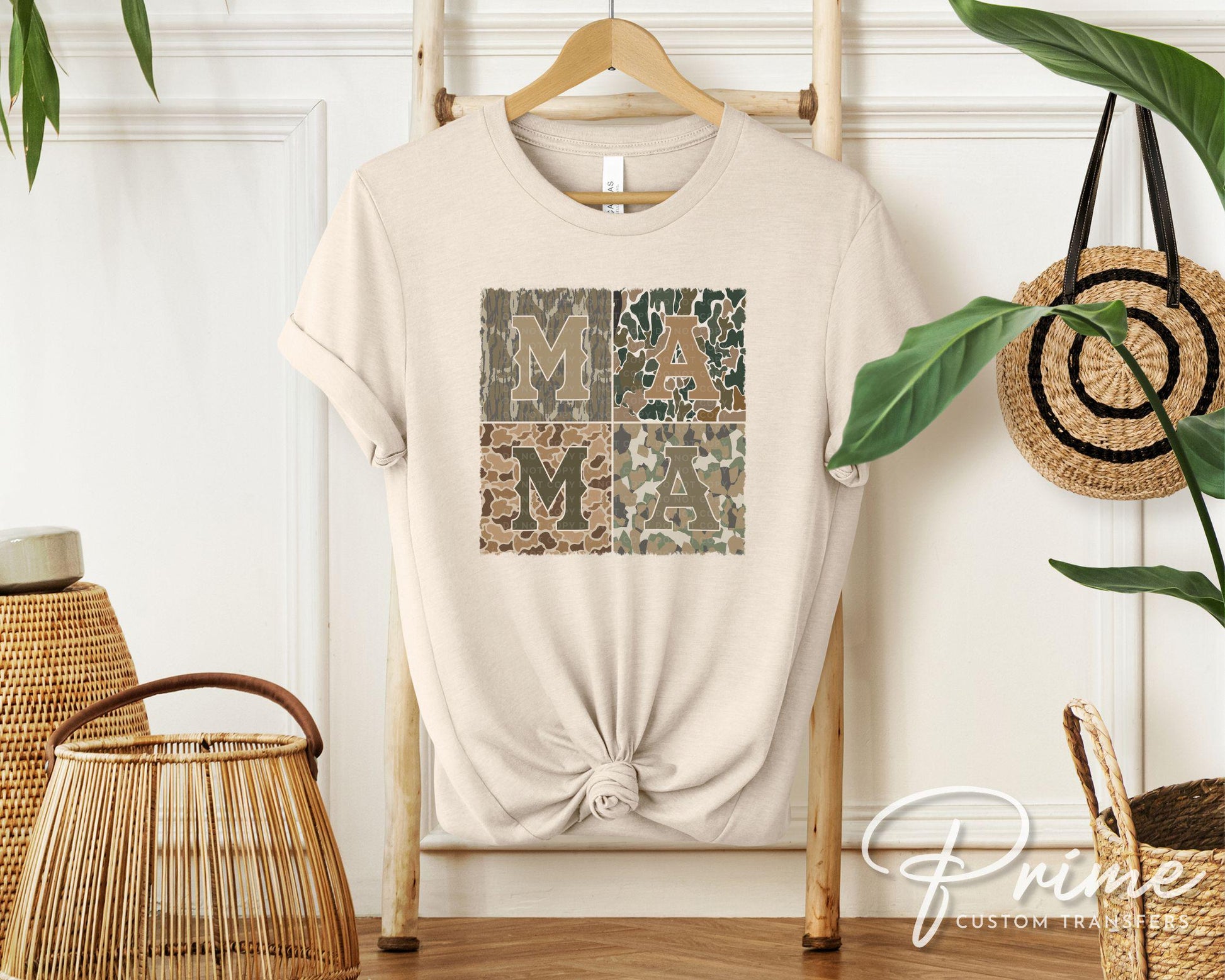 Mother's Day DTF Transfer, Ready to Press, T-shirt Transfer, Heat Transfer, Direct to Film, Hunting Mama Camo, Trendy Aesthetic, Camouflage