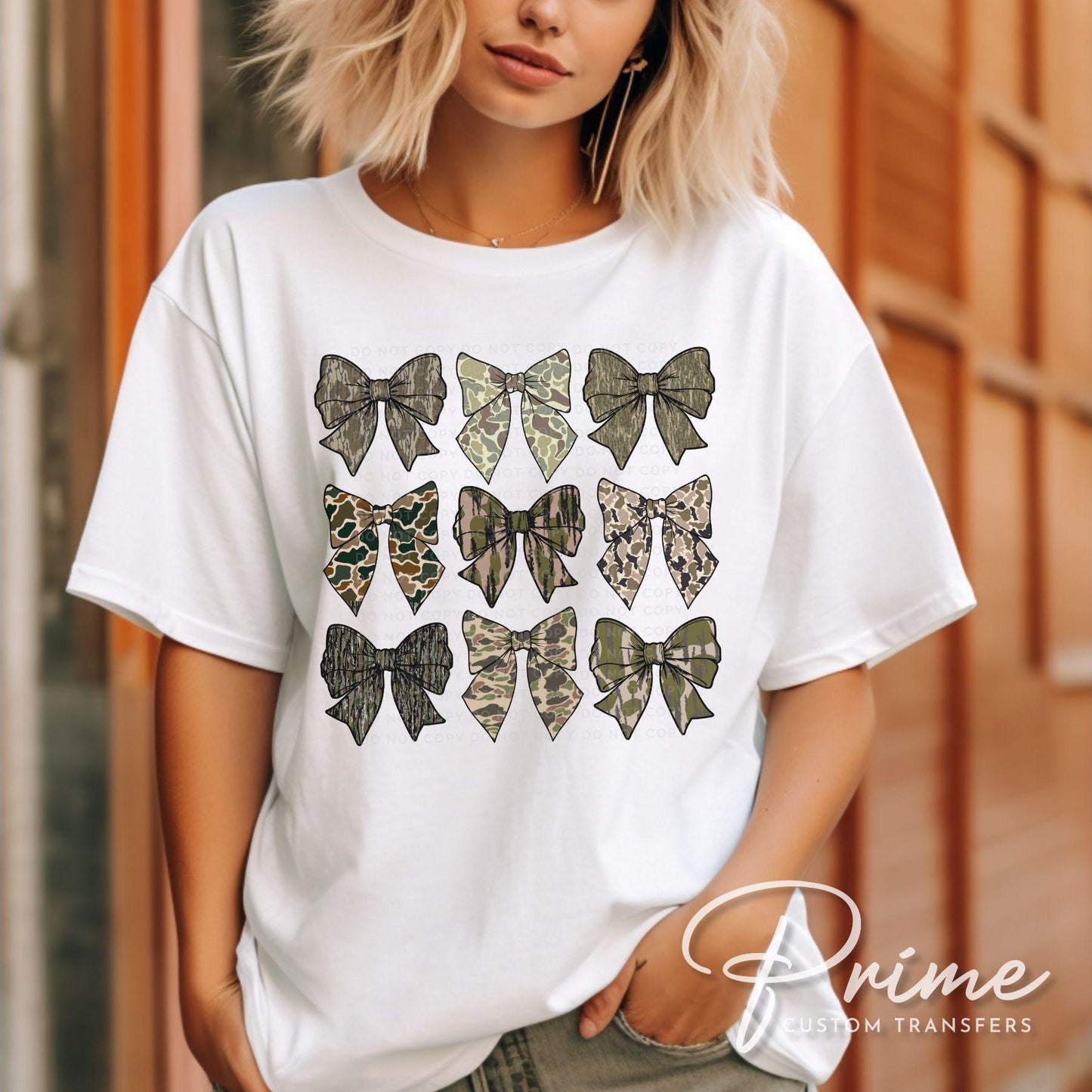 Mother's Day DTF Transfer, Ready to Press, T-shirt Transfer, Heat Transfer, Direct to Film, Hunting Mama Camo, Trendy, Camouflage Bows