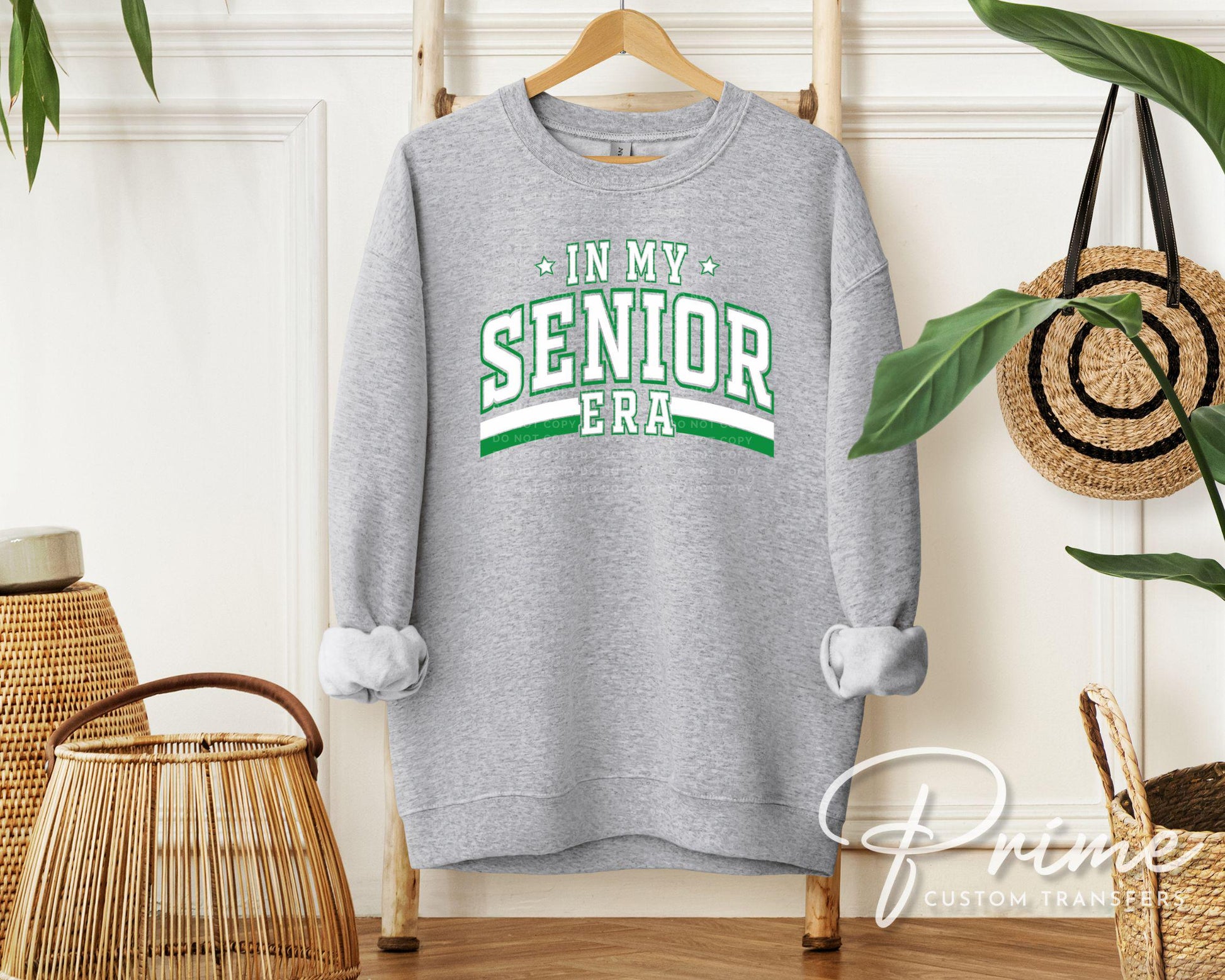 School DTF Transfer, Ready to Press, T-shirt Transfer, Direct to Film, High School Graduation Senior Class 2025, Senior Era Green and White