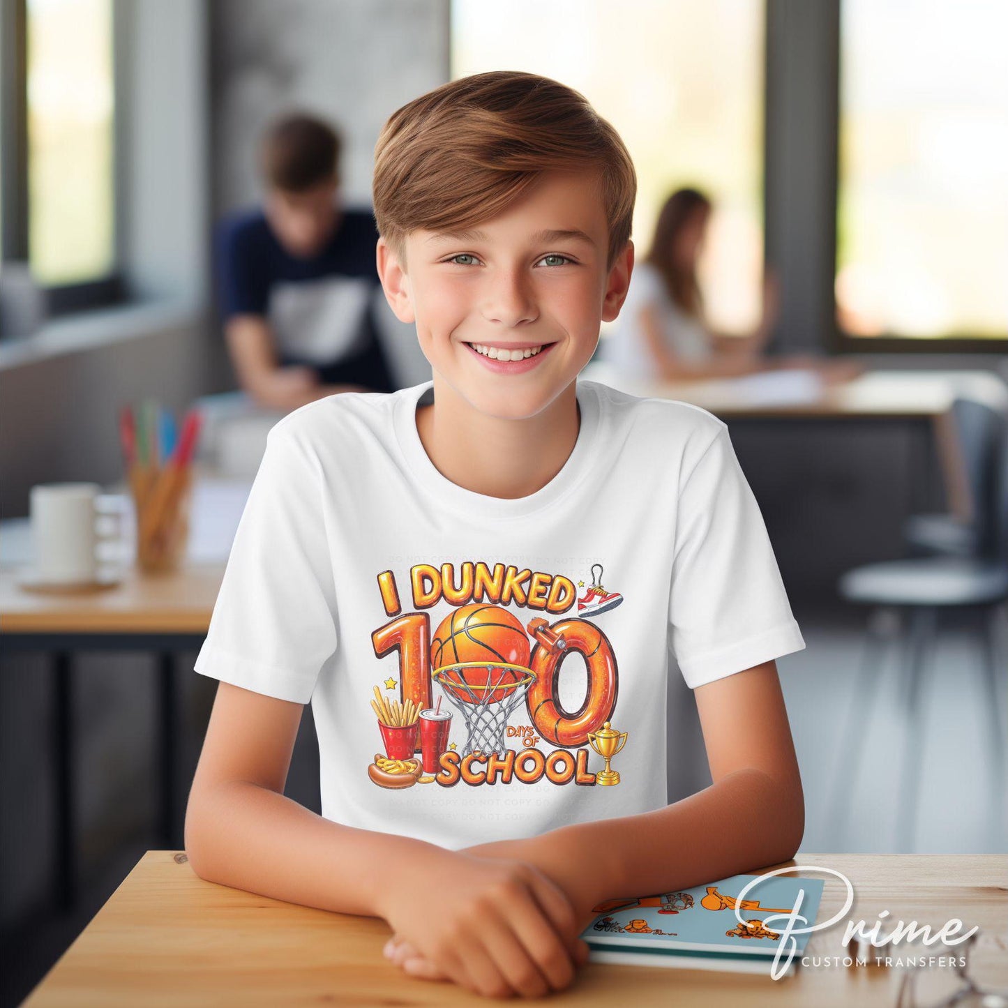 School DTF, Ready to Press, DIY T-shirt, Heat Transfer, Direct to Film, Preschool, Basketball, Sports, Boy, Teacher, 100 Days of School