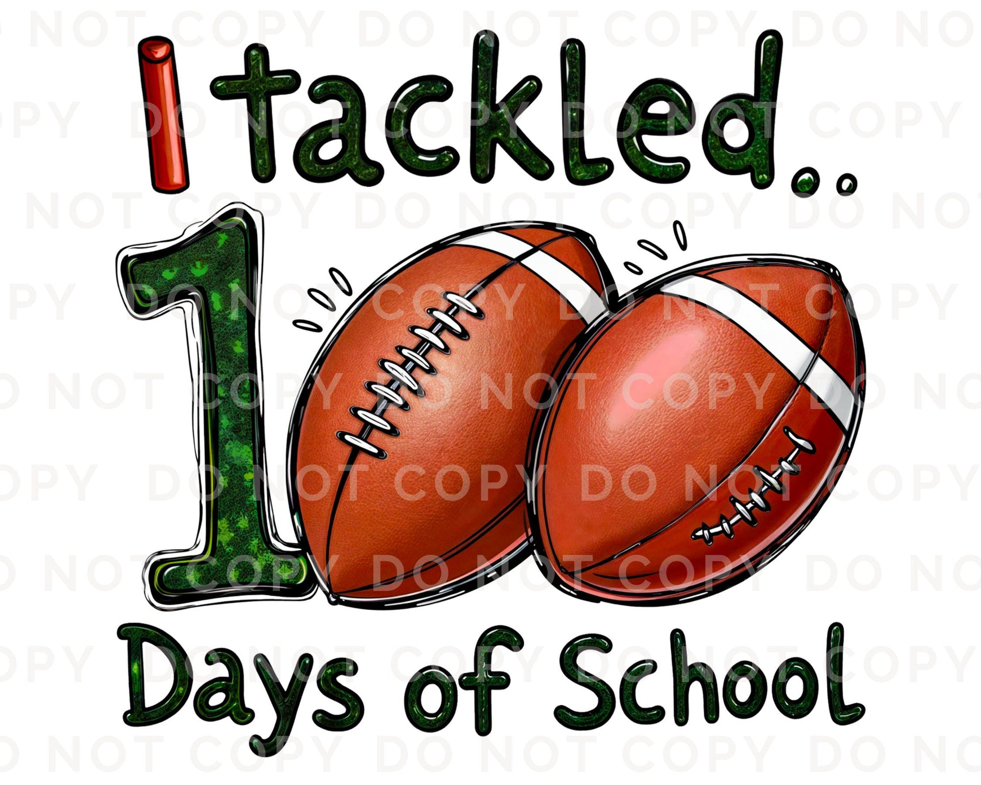 School DTF, Ready to Press, DIY T-shirt, Heat Transfer, Direct to Film, Preschool, Pre-K, Teacher, Sports, Boy Football 100 Days of School