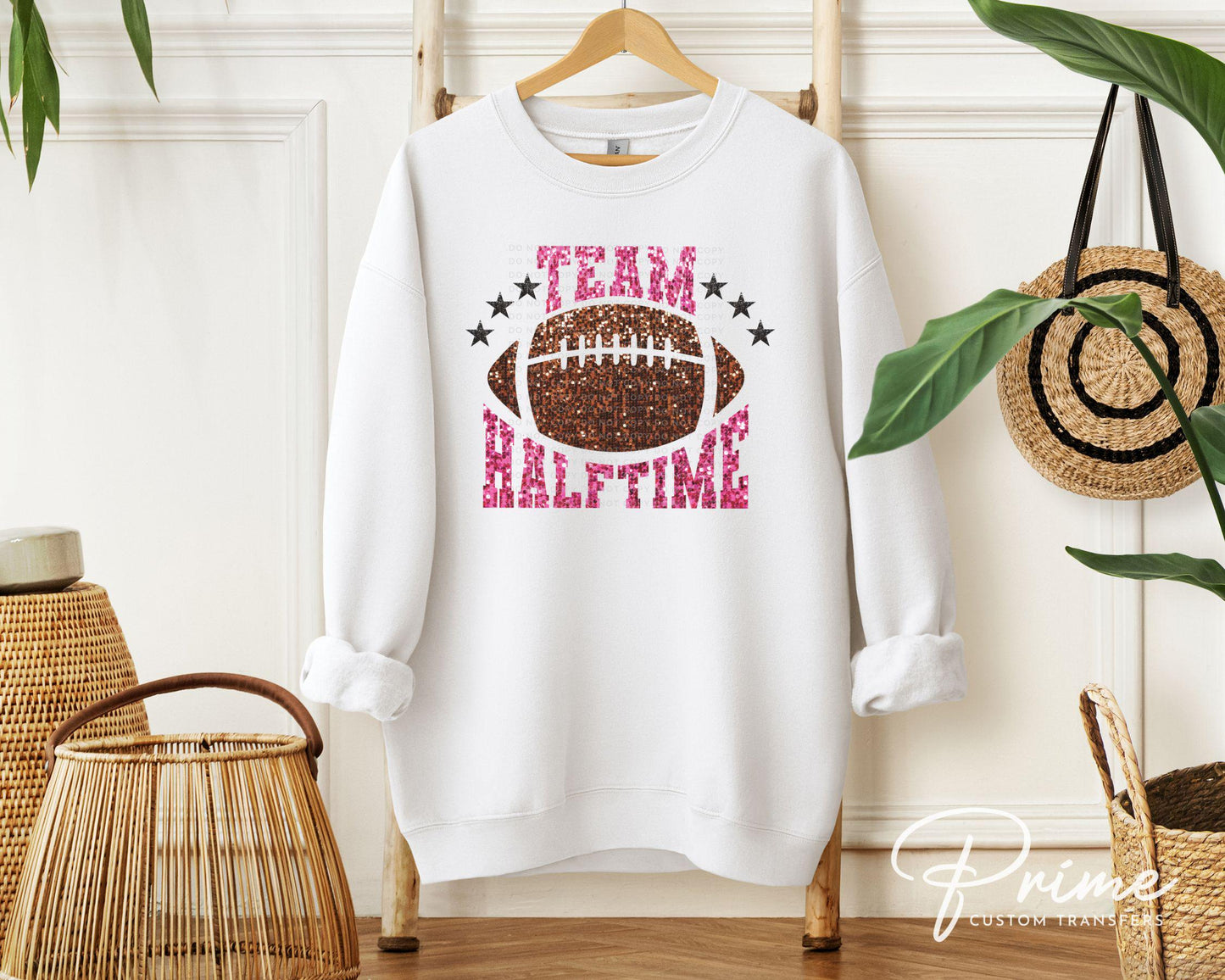 Football DTF Transfers, Ready to Press, T-shirt Transfer, Heat Transfer, Direct to Film, Sports Fan, Faux Sequin, Glitter, Team Half Time