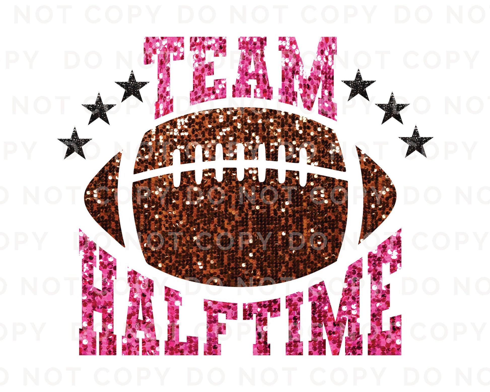 Football DTF Transfers, Ready to Press, T-shirt Transfer, Heat Transfer, Direct to Film, Sports Fan, Faux Sequin, Glitter, Team Half Time