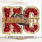 Football DTF Transfer, Ready to Press, T-shirt Transfer, Heat Transfer, Direct to Film, Sports Fan, FAUX Glitter, KC Kansas City Faux Sequin
