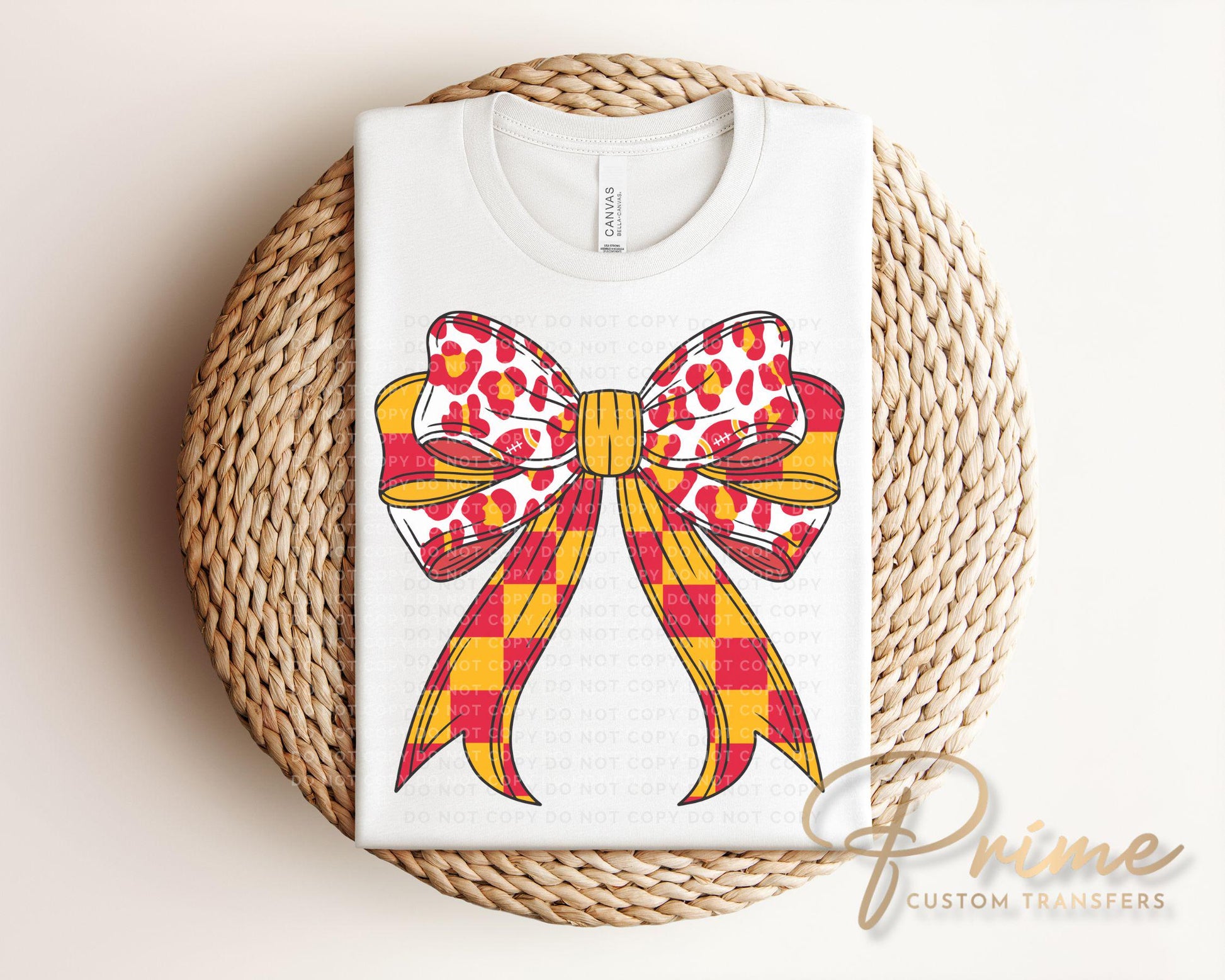 Football DTF Transfers, Ready to Press, T-shirt Transfer, Heat Transfer, Direct to Film, Sports Fan, Game Day, Kansas City Coquette Bow