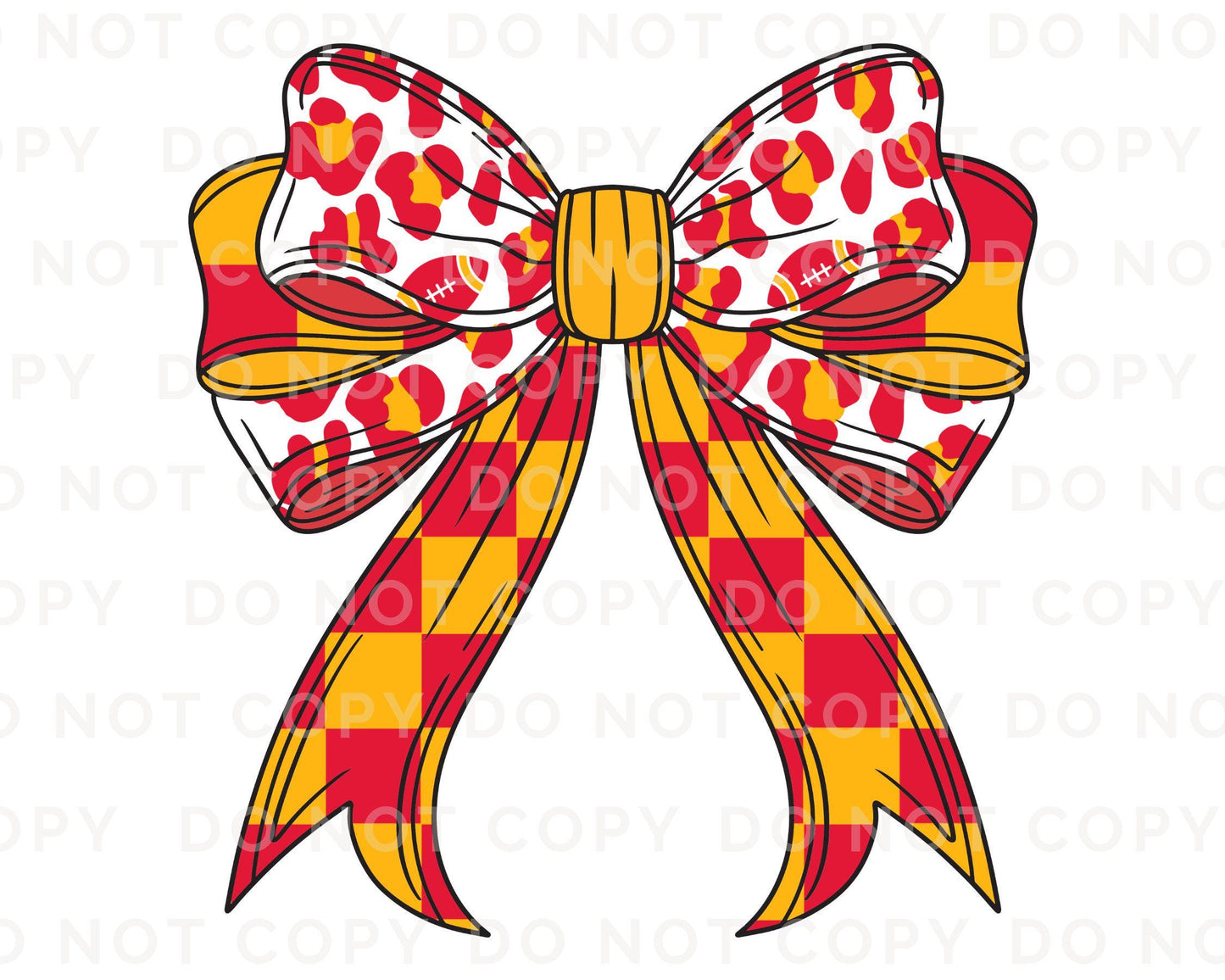 Football DTF Transfers, Ready to Press, T-shirt Transfer, Heat Transfer, Direct to Film, Sports Fan, Game Day, Kansas City Coquette Bow