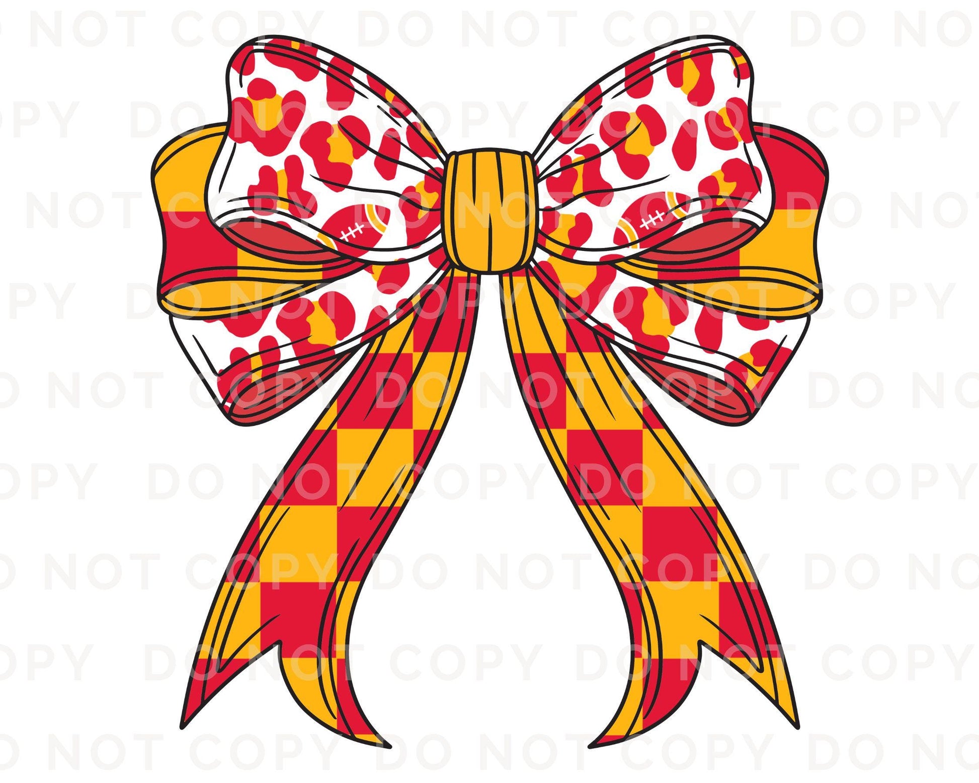 Football DTF Transfers, Ready to Press, T-shirt Transfer, Heat Transfer, Direct to Film, Sports Fan, Game Day, Kansas City Coquette Bow