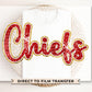 Football DTF Transfers, Ready to Press, T-shirt Transfer, Heat Transfer, Direct to Film, Sports, Glitter, FAUX Sequins, Kansas City Football