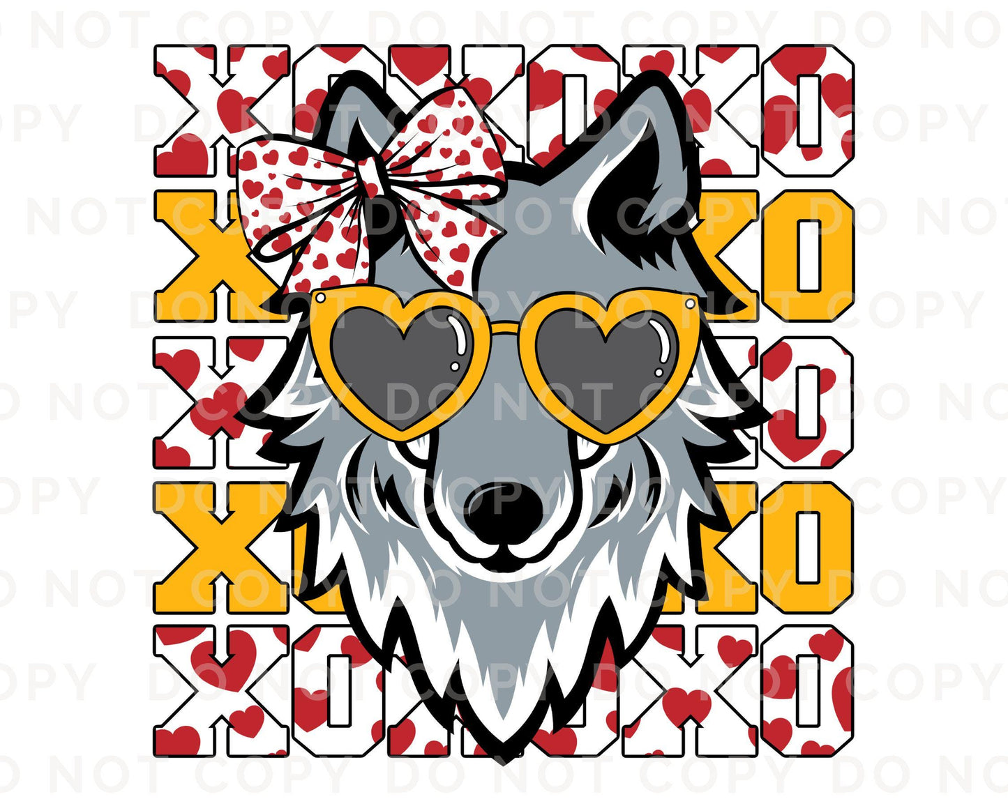 Football DTF Transfers, Ready to Press, T-shirt Transfer, Heat Transfer, Direct to Film, Kansas City, Hearts, Wolf, XOXO KC Football