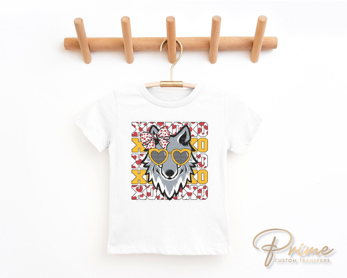 Football DTF Transfers, Ready to Press, T-shirt Transfer, Heat Transfer, Direct to Film, Kansas City, Hearts, Wolf, XOXO KC Football