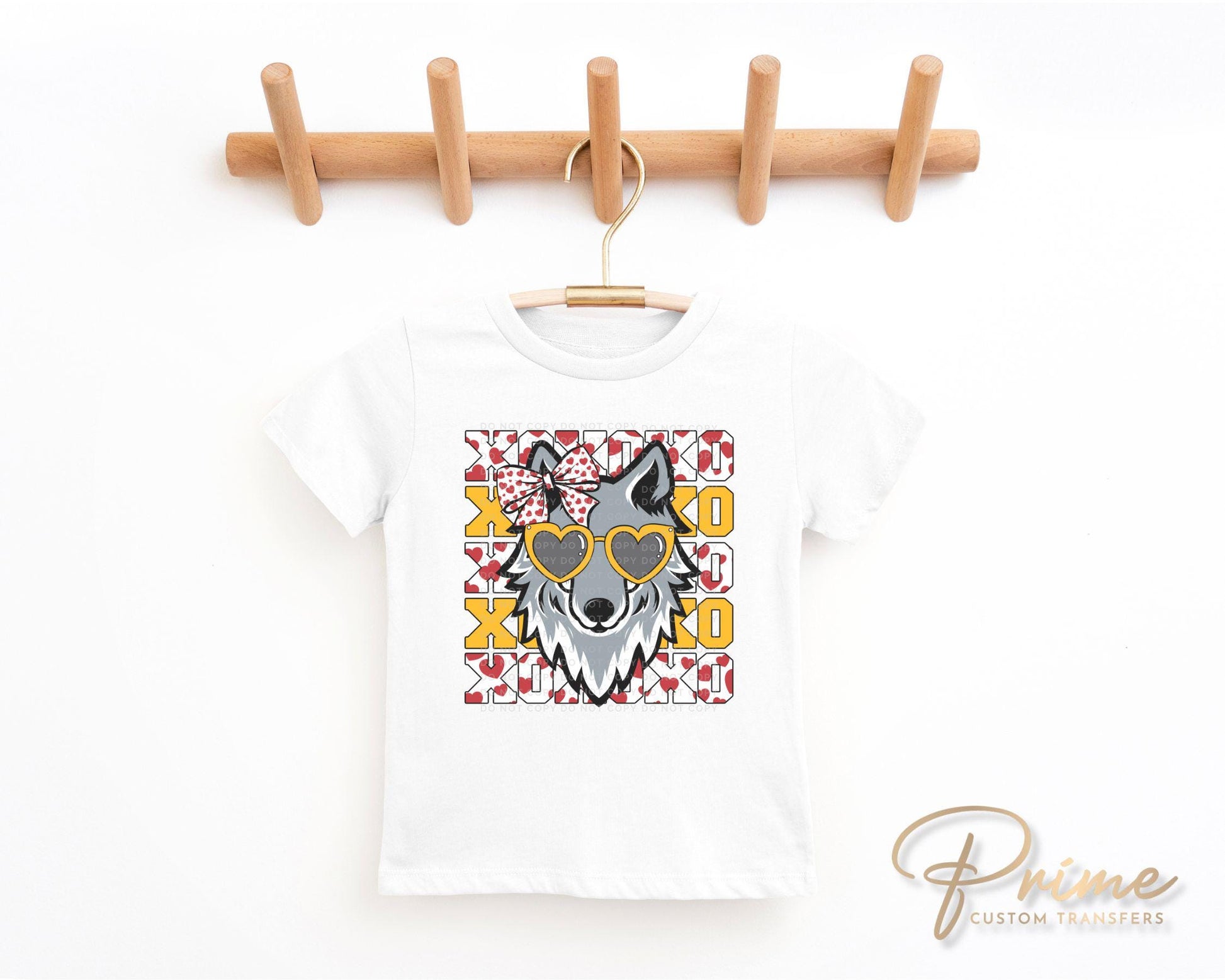 Football DTF Transfers, Ready to Press, T-shirt Transfer, Heat Transfer, Direct to Film, Kansas City, Hearts, Wolf, XOXO KC Football