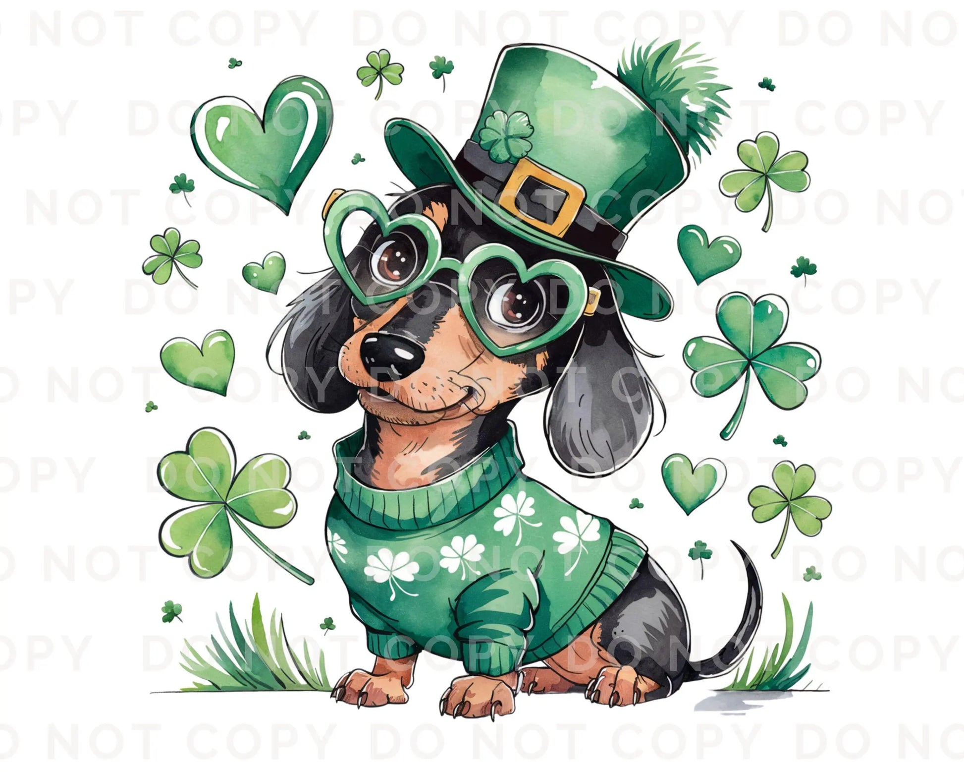 St. Patrick's Day DTF Transfer, Ready to Press, T-shirt Transfer, Heat Transfer, Direct to Film, Pet Mom, Dog Lover, Dog Mama, Dachshund Dog
