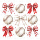 Baseball DTF Transfer, Ready to Press, T-shirt Transfer, Heat Transfer, Direct to Film, Sport Mama Game Day, Red Coquette Baseballs and Bows