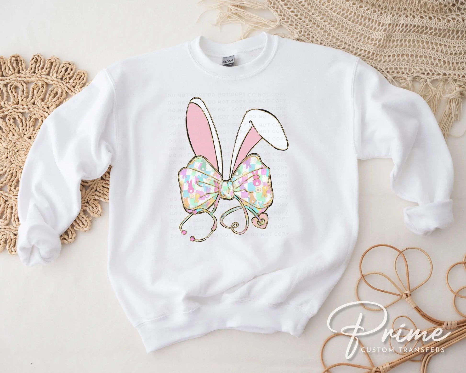 Easter DTF Transfer, Ready to Press, T-shirt Transfer, Heat Transfer, Direct to Film, Holiday, Pink, CNA, Nurse Gift, Coquette Nurse Easter