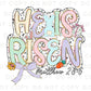 Easter DTF Transfers, Ready to Press, T-shirt Transfers, Heat Transfer, Direct to Film, Christian, Doodle, Bible, He is Risen Faux Glitter