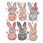 Easter DTF Transfer, Ready to Press, T-shirt Transfer, Heat Transfer, Direct to Film, Floral, Spring, Rabbit, Bow, Coquette Floral Bunnies