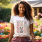 Easter DTF Transfer, Ready to Press, T-shirt Transfer, Heat Transfer, Direct to Film, Floral, Spring, Rabbit, Bow, Coquette Floral Bunnies