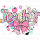 Easter DTF Transfer, Ready to Press, T-shirt Transfer, Heat Transfer, Direct to Film, School, Hoppy Easter Bunny Bow Egg, Coquette Teacher