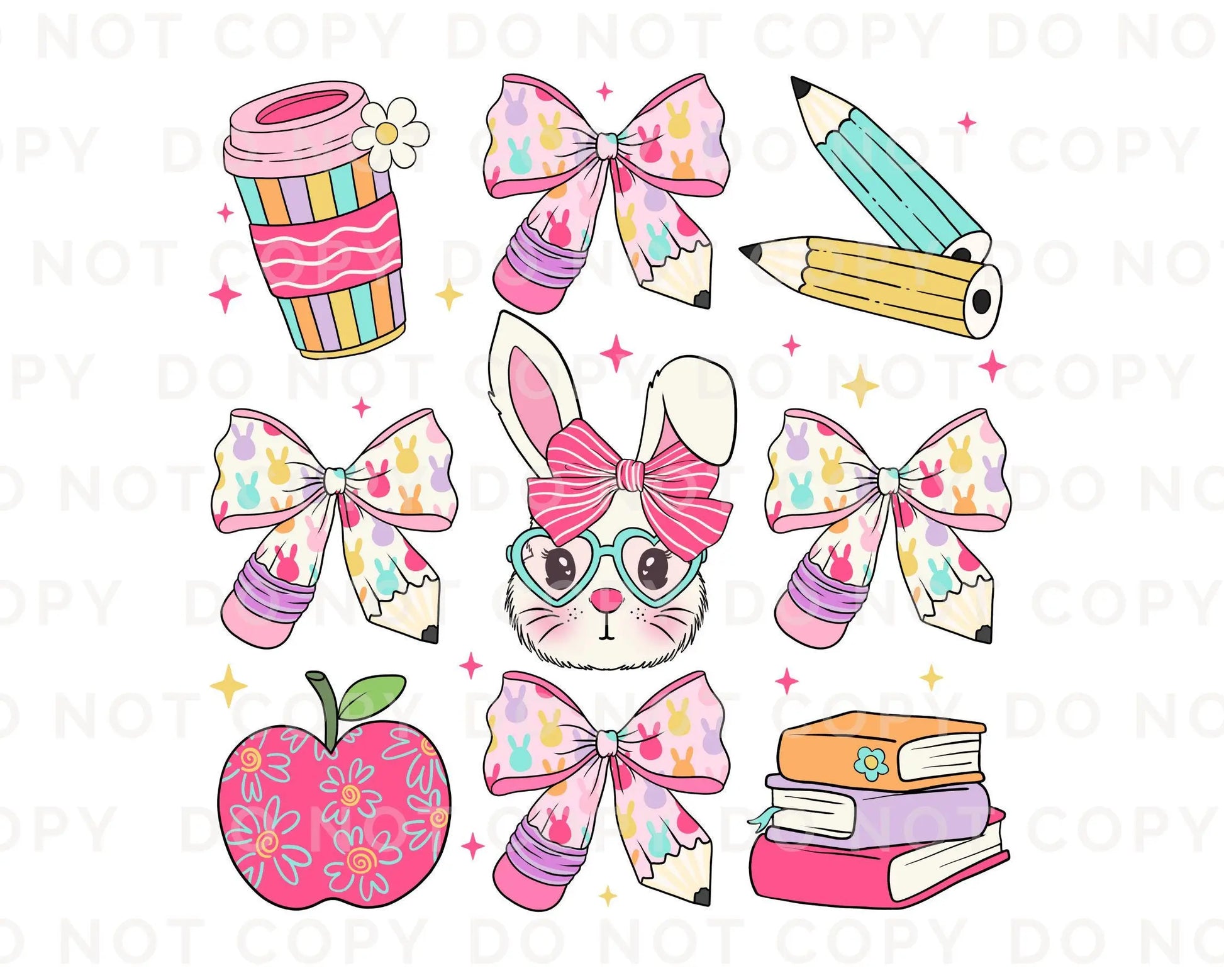 Easter DTF Transfer, Ready to Press, T-shirt Transfer, Heat Transfer, Direct to Film, Preschool, Teacher Gift, Bow, Coquette Easter School
