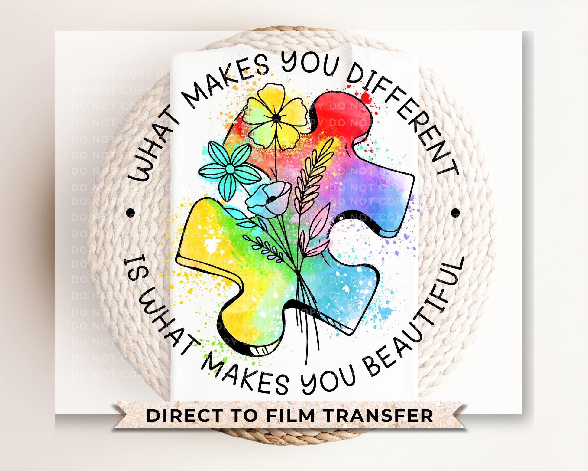 Autism Awareness DTF Transfers, Ready to Press, T-shirt Transfers, Heat Transfer, Direct to Film, Puzzle, Acceptance, Autism Mom Shirt Decal