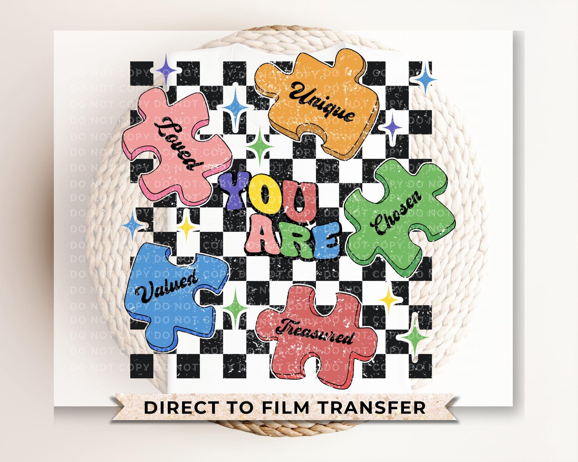 Autism Awareness DTF Transfers, Ready to Press, T-shirt Transfers, Heat Transfer, Direct to Film, Puzzle, Acceptance, Autism Mom Shirt Decal