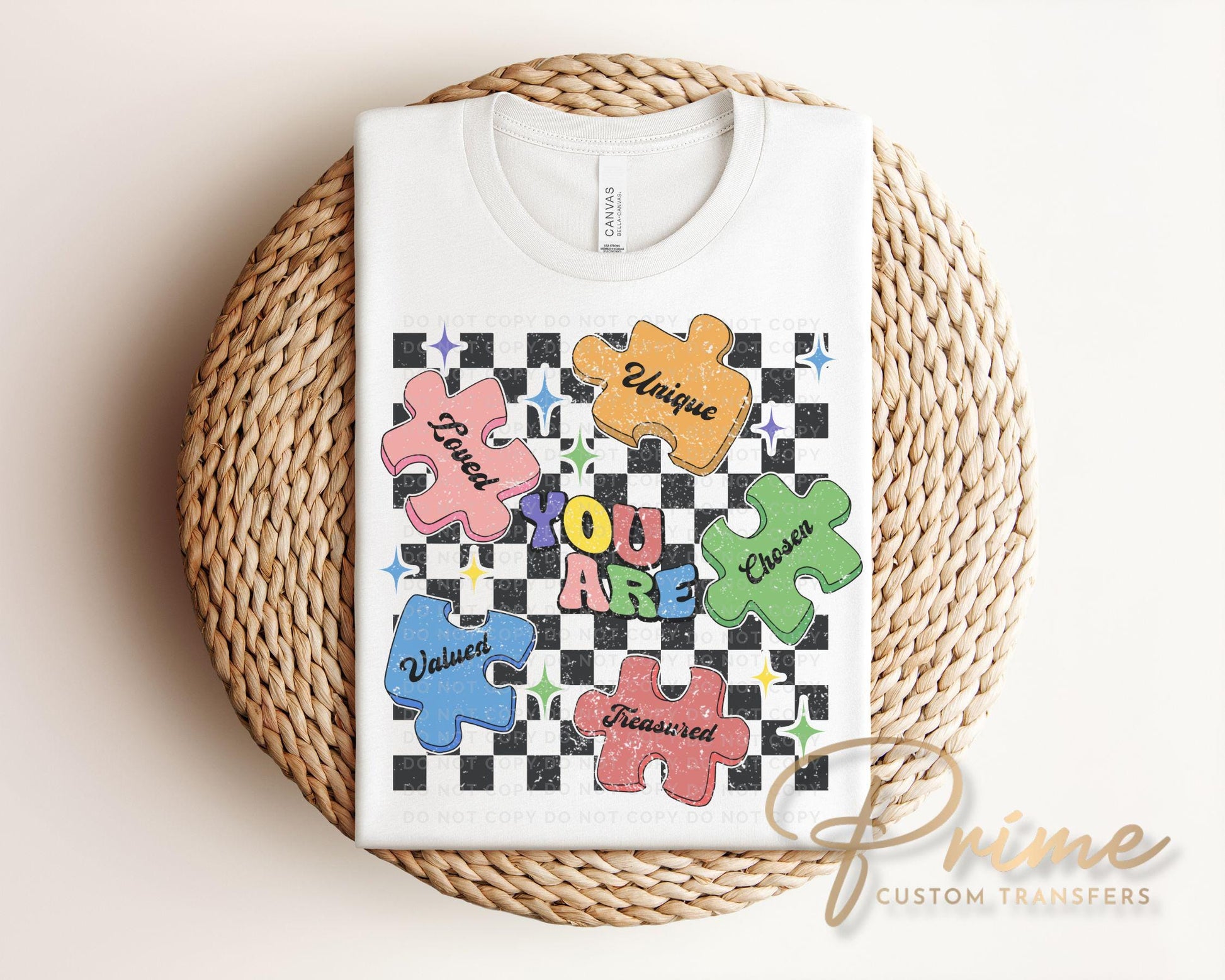 Autism Awareness DTF Transfers, Ready to Press, T-shirt Transfers, Heat Transfer, Direct to Film, Puzzle, Acceptance, Autism Mom Shirt Decal