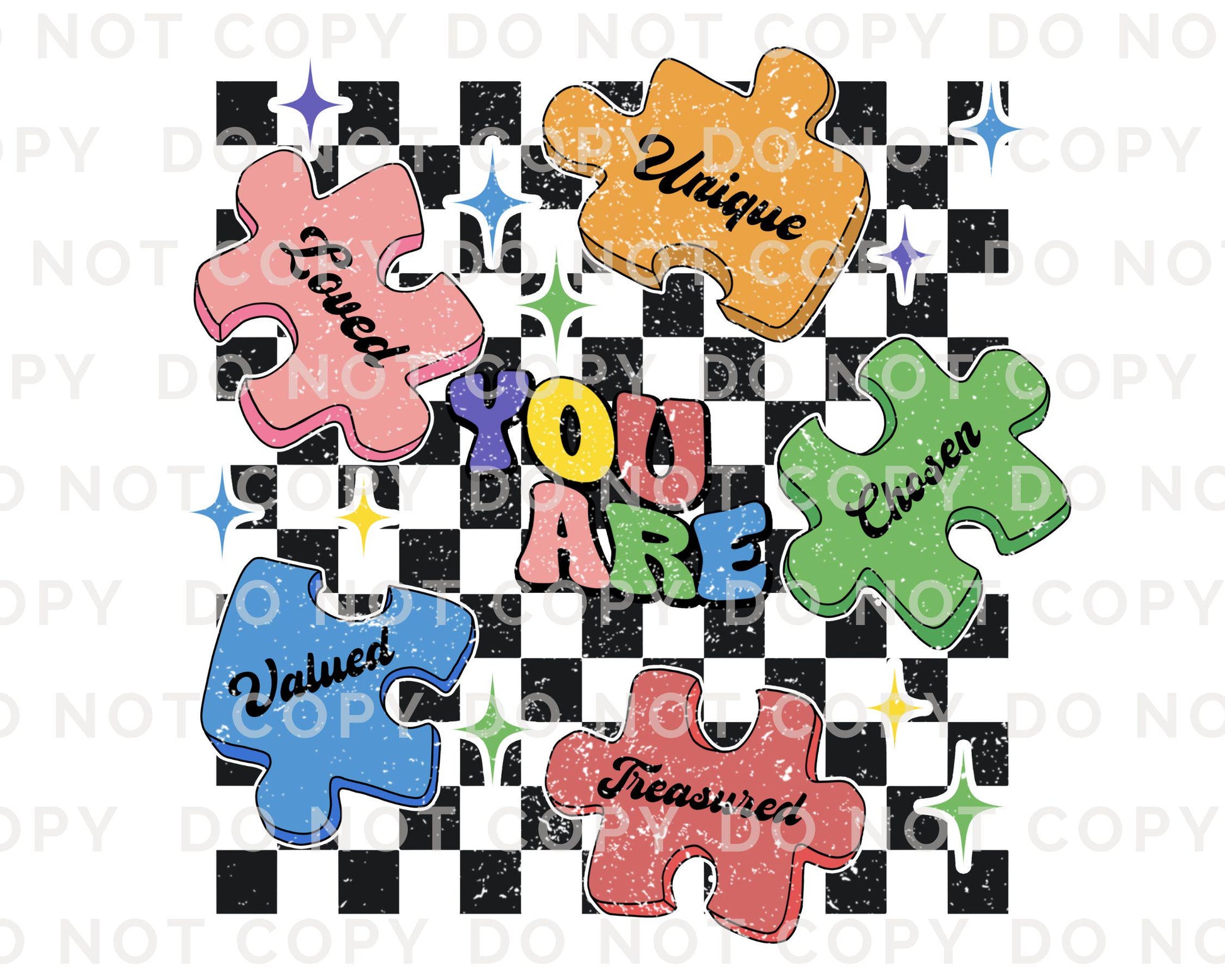 Autism Awareness DTF Transfers, Ready to Press, T-shirt Transfers, Heat Transfer, Direct to Film, Puzzle, Acceptance, Autism Mom Shirt Decal