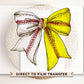 Baseball DTF Transfer, Ready to Press, T-shirt Transfer, Heat Transfer, Direct to Film, Sport Mom, Game Day, Coquette, Baseball Softball Bow
