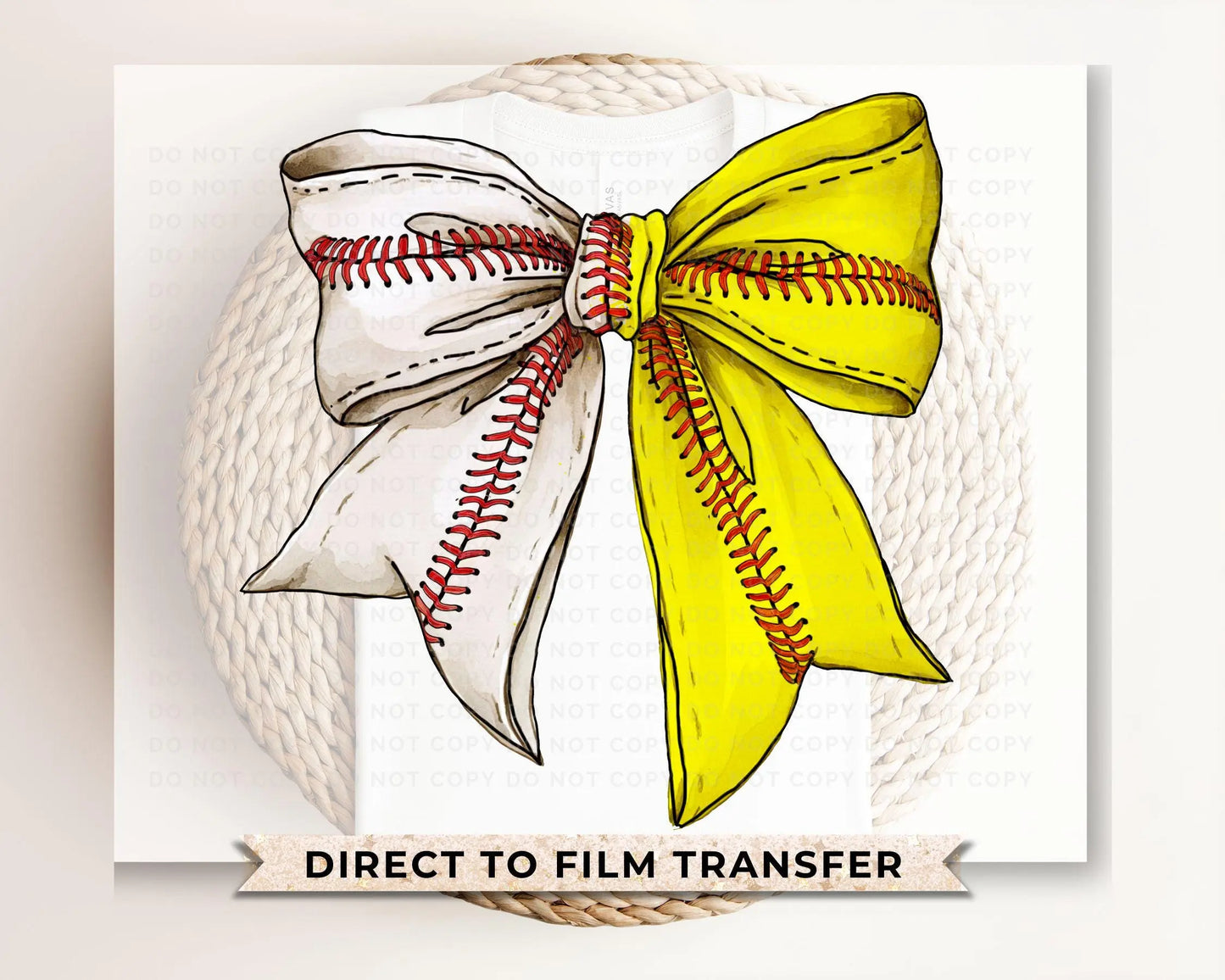 Baseball DTF Transfer, Ready to Press, T-shirt Transfer, Heat Transfer, Direct to Film, Sport Mom, Game Day, Coquette, Baseball Softball Bow