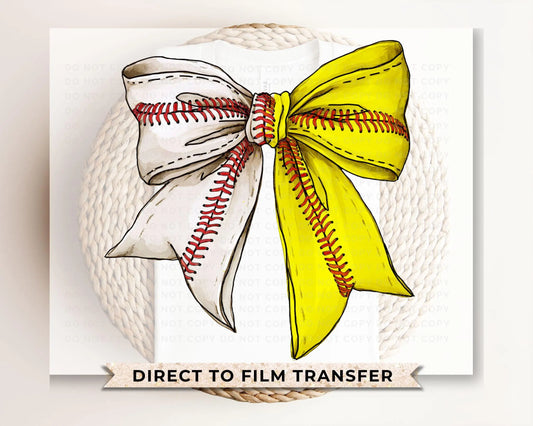 Baseball DTF Transfer, Ready to Press, T-shirt Transfer, Heat Transfer, Direct to Film, Sport Mom, Game Day, Coquette, Baseball Softball Bow