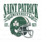 St. Patrick's Day DTF Transfer, Ready to Press, T-shirt Transfer, Heat Transfer, Direct to Film, Football Shamrock, Saint Patrick University