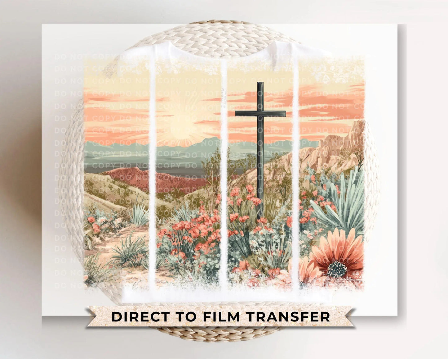 Easter DTF Transfer, Ready to Press, T-shirt Transfer, Heat Transfer, Direct to Film, Bible, Christian, Religious, Jesus, Watercolor Cross