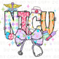 Easter DTF Transfer, Ready to Press, T-shirt Transfer, Heat Transfer, Direct to Film, Holiday, Pink, CNA, Gift, Easter Coquette NICU Nurse