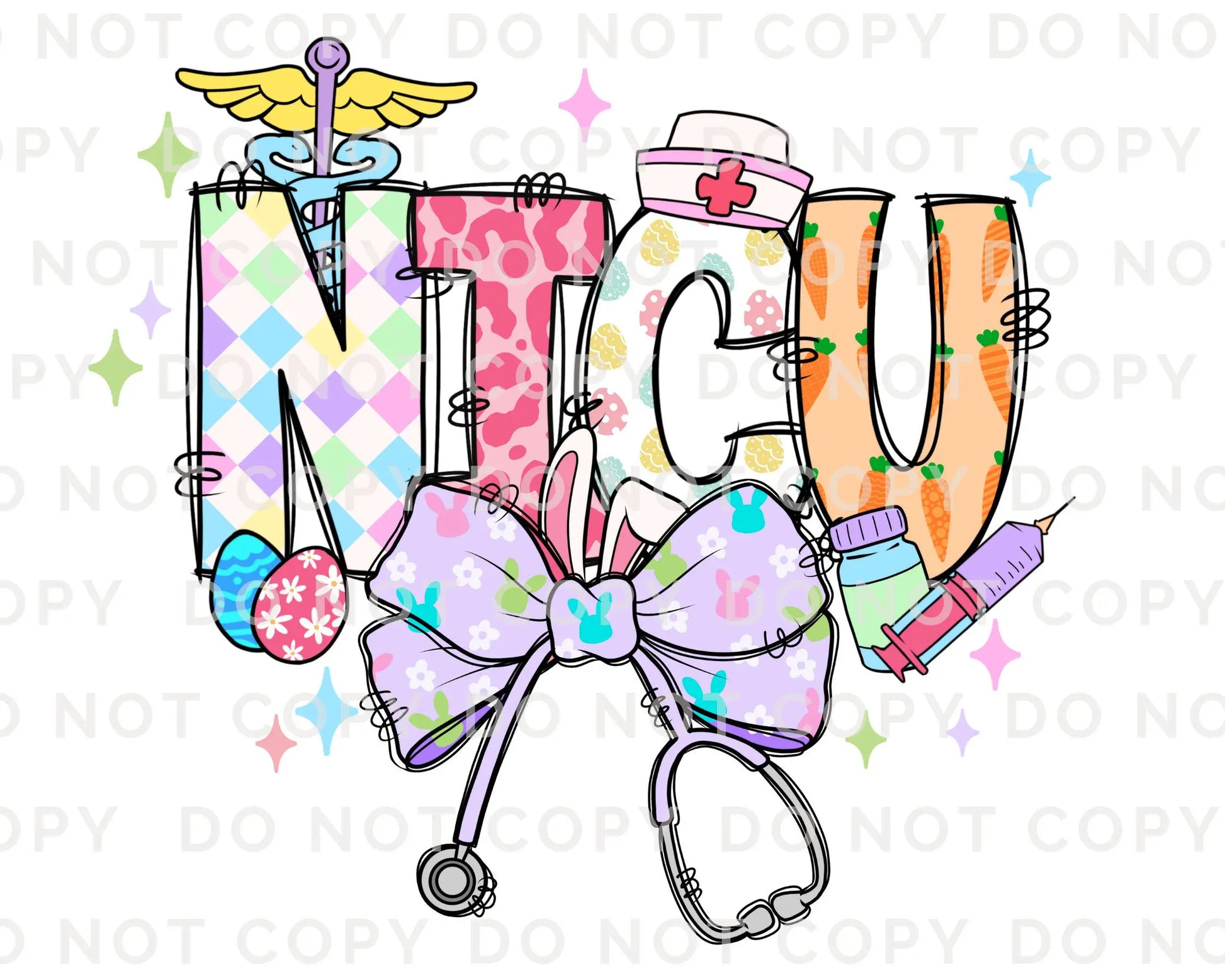 Easter DTF Transfer, Ready to Press, T-shirt Transfer, Heat Transfer, Direct to Film, Holiday, Pink, CNA, Gift, Easter Coquette NICU Nurse