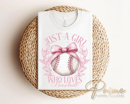 Baseball DTF Transfers, Ready to Press, T-shirt Transfers, Heat Transfer, Direct to Film, Sports Mom Apparel, Girlie, Baseball Coquette Bow