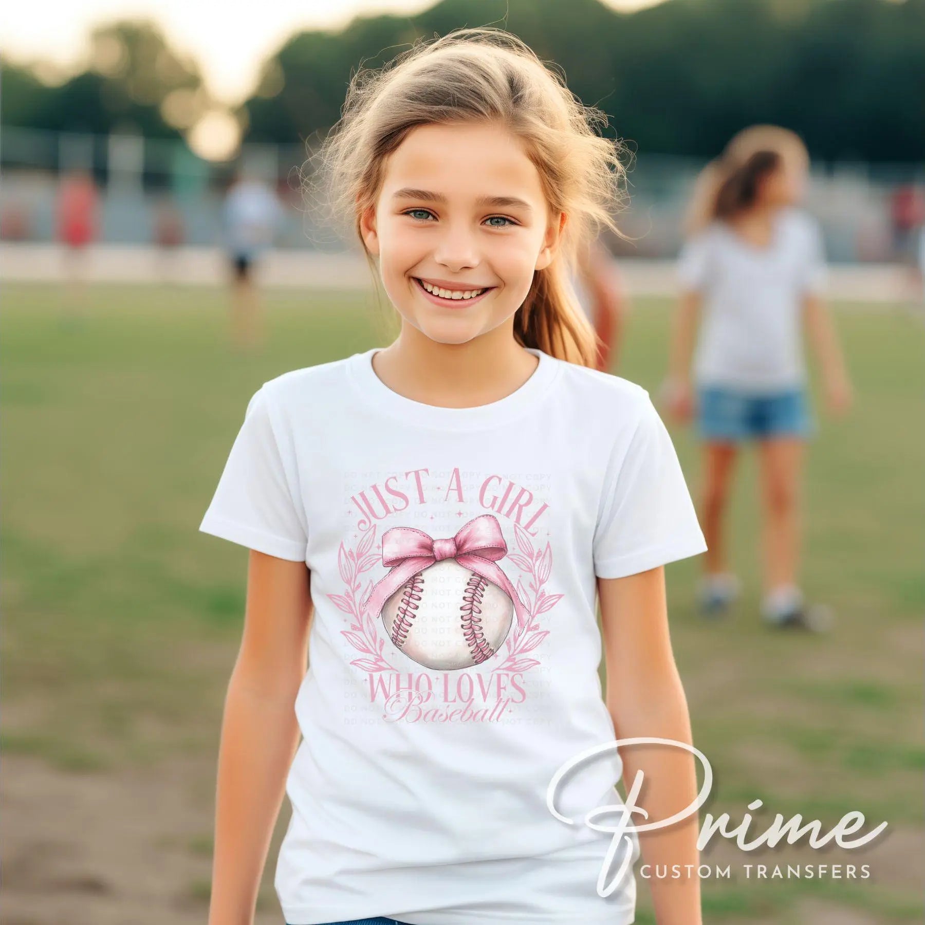 Baseball DTF Transfers, Ready to Press, T-shirt Transfers, Heat Transfer, Direct to Film, Sports Mom Apparel, Girlie, Baseball Coquette Bow