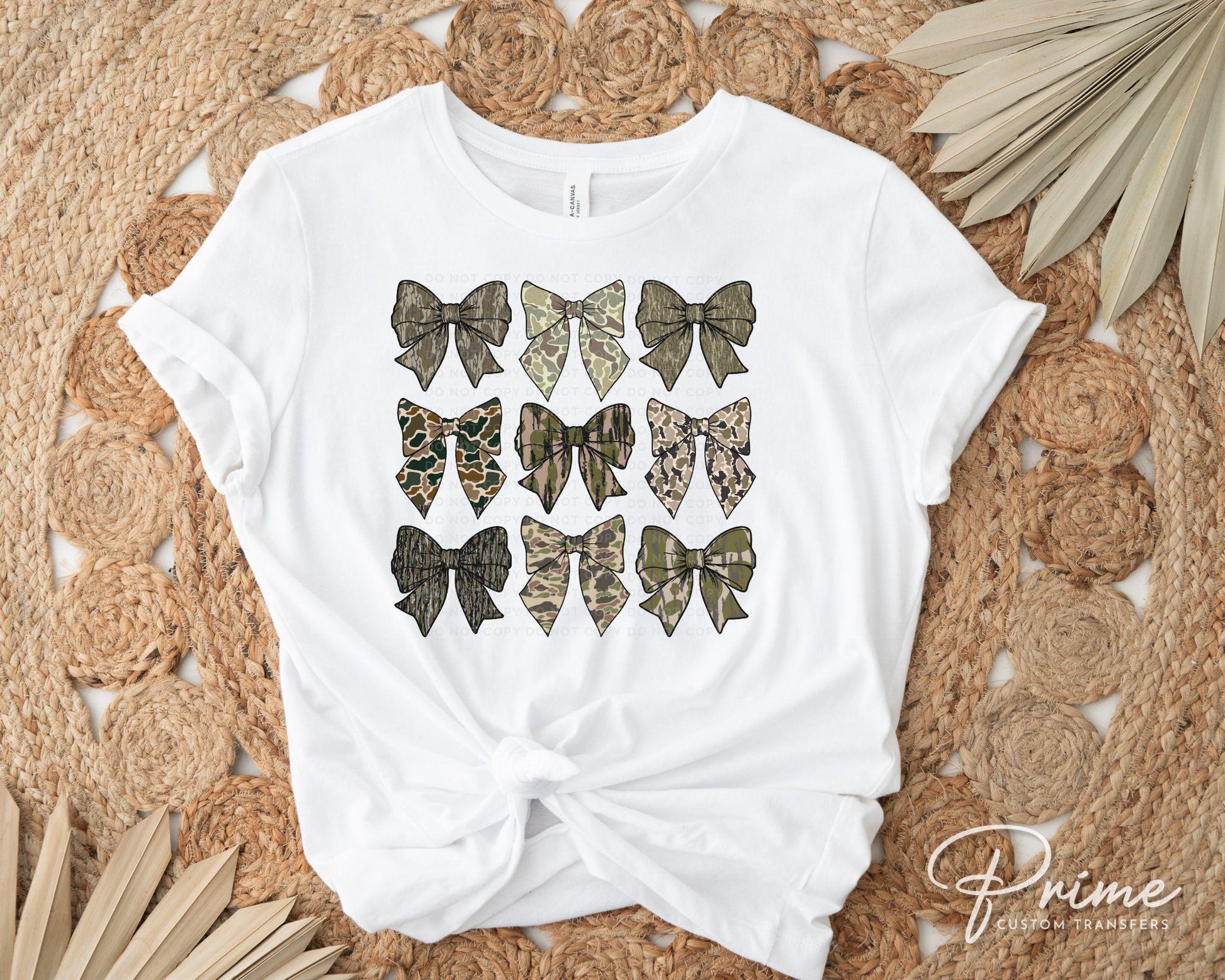 Mother's Day DTF Transfer, Ready to Press, T-shirt Transfer, Heat Transfer, Direct to Film, Hunting Mama Camo, Trendy, Camouflage Bows