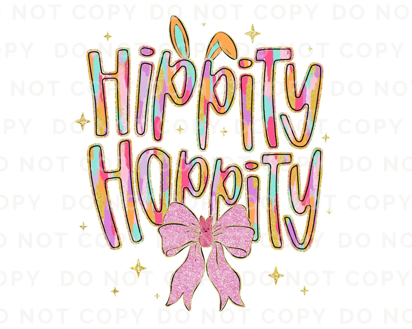 Easter DTF Transfers, Ready to Press, T-shirt Transfers, Heat Transfer, Direct to Film, Faux Glitter, Bunny, Brushstroke, Girly Coquette Bow