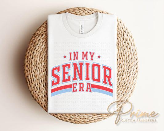 School DTF Transfer, Ready to Press, T-shirt Transfer, Direct to Film, High School Graduation Senior Class 2025, Senior Era Red and Blue